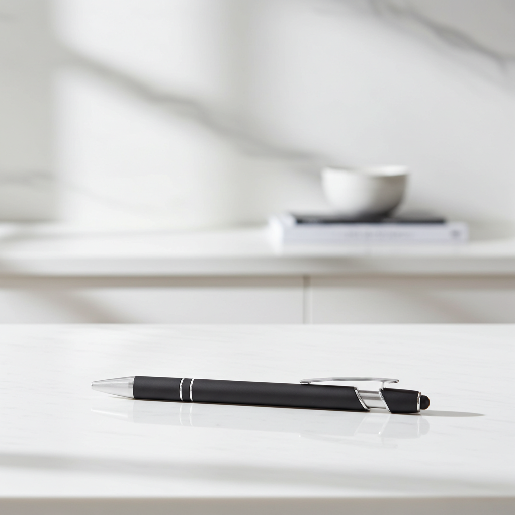 2-1 Soft-Touch Stylus Kugelschreiber – Mit Logo bedruckt